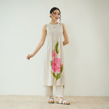 Belle Slub Cotton Kurta Set - Off White