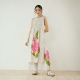Belle Slub Cotton Kurta Set - Off White