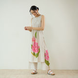 Belle Slub Cotton Kurta Set - Off White