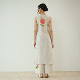 Belle Slub Cotton Kurta Set - Off White