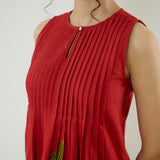 Belle Slub Cotton Kurta Set - Classic Red