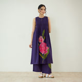 Belle Slub Cotton Kurta Set - Violet
