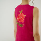 Belle Slub Cotton Kurta Set - Magenta