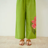 Belle Slub Cotton Kurta Set - Parrot Green