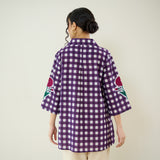 Orchid Checkered Patchwork Shirt - Violet
