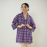 Orchid Checkered Patchwork Shirt - Violet