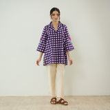 Orchid Checkered Patchwork Shirt - Violet