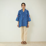 Orchid Checkered Patchwork Shirt - Classic Indigo