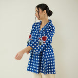 Orchid Checkered Patchwork Shirt - Classic Indigo