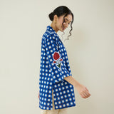Orchid Checkered Patchwork Shirt - Classic Indigo