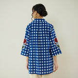 Orchid Checkered Patchwork Shirt - Classic Indigo