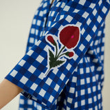 Orchid Checkered Patchwork Shirt - Classic Indigo