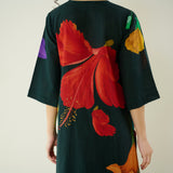 Hibiscus Slub Cotton Kurta Set - Emerald Green