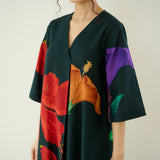 Hibiscus Slub Cotton Kurta Set - Emerald Green