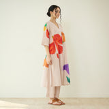 Hibiscus Slub Cotton Kurta Set - Off White