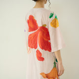 Hibiscus Slub Cotton Kurta Set - Off White