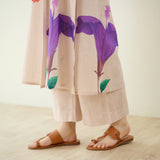 Hibiscus Slub Cotton Kurta Set - Off White