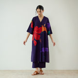 Hibiscus Slub Cotton Kurta Set - Violet