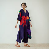 Hibiscus Slub Cotton Kurta Set - Violet