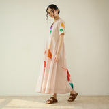 Hibiscus Bloom Cotton Maxi Dress - Off White
