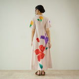 Hibiscus Bloom Cotton Maxi Dress - Off White