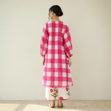 Old School Slub Cotton Kurta Set - Rose Pink