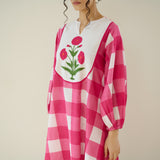 Old School Slub Cotton Kurta Set - Rose Pink