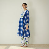 Old School Slub Cotton Kurta Set - Classic Indigo
