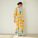 Old School Slub Cotton Kurta Set - Mango Yellow