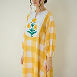 Old School Slub Cotton Kurta Set - Mango Yellow