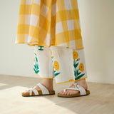 Old School Slub Cotton Kurta Set - Mango Yellow