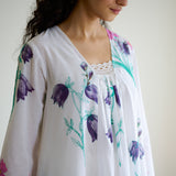 Liliet Cotton Kurta Set with Mulmul Slip - Sharp White