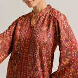 Maroon Kashmiri Inspired Contemporary Woollen Co-ord Set