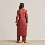Maroon Contemporary Woollen Kurta Set