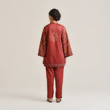 Maroon Kashmiri Inspired Contemporary Woollen Co-ord Set