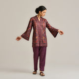 Wine Kashmiri Inspired Contemporary Woollen Kurta