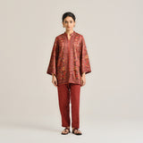 Maroon Kashmiri Inspired Contemporary Woollen Co-ord Set