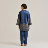 Blue Kashmiri Inspired Contemporary Woollen Kurta