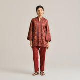 Maroon Kashmiri Inspired Contemporary Woollen Co-ord Set