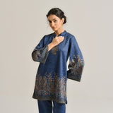 Blue Kashmiri Inspired Contemporary Woollen Kurta