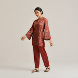 Maroon Kashmiri Inspired Contemporary Woollen Co-ord Set
