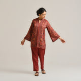 Maroon Kashmiri Inspired Contemporary Woollen Co-ord Set