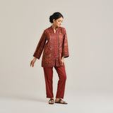 Maroon Kashmiri Inspired Contemporary Woollen Co-ord Set