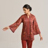 Maroon Kashmiri Inspired Contemporary Woollen Co-ord Set