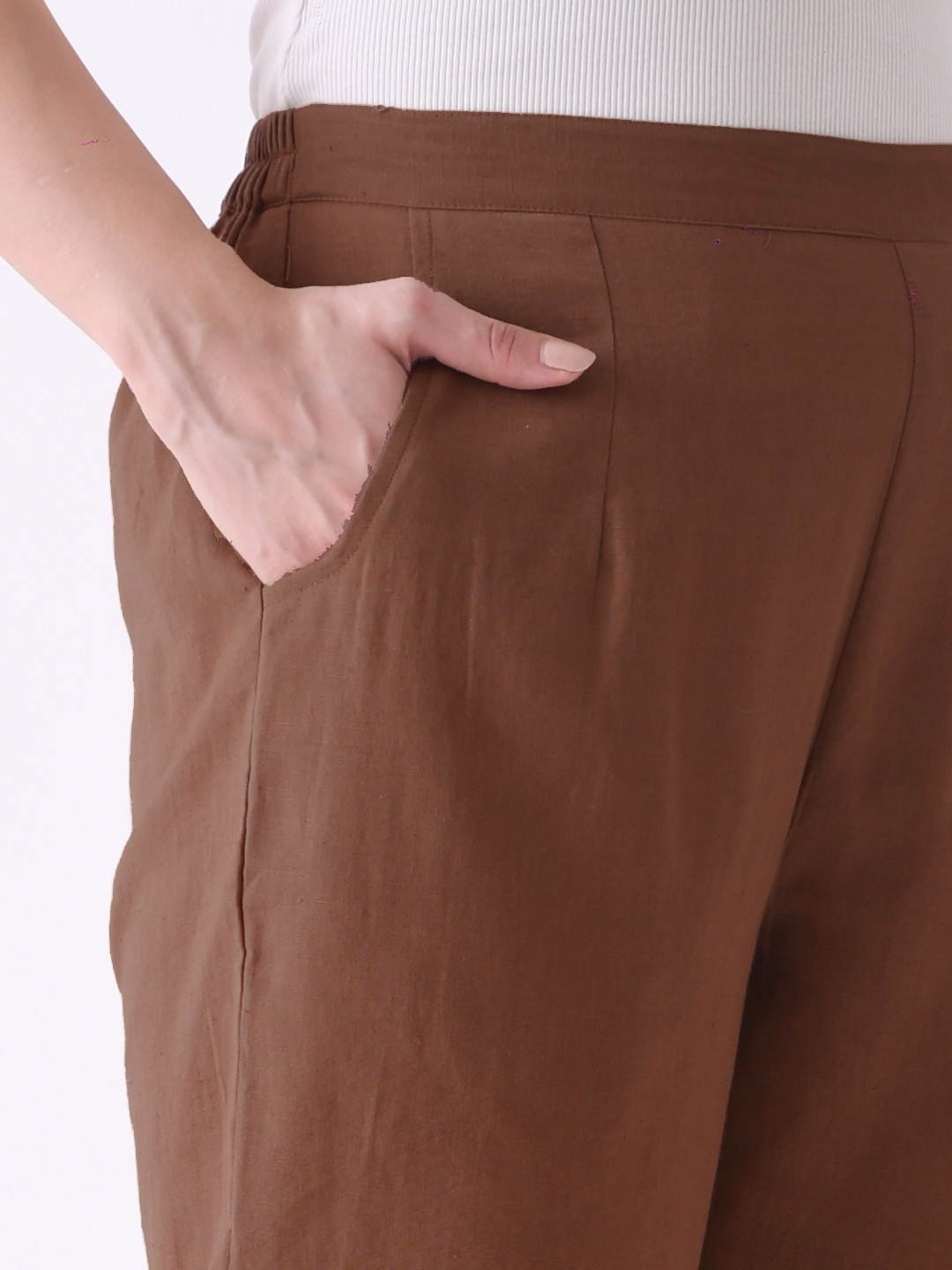 Choco Brown Cotton AMPM Pants