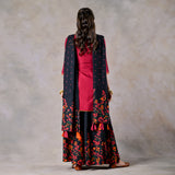 Maroon Black Palazzo Set for Women with Dupatta