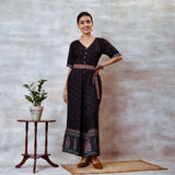 Black Jumpsuit with Belt Details