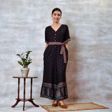 Black Jumpsuit with Belt Details