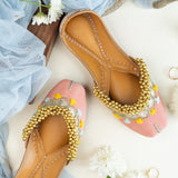 Pink Embroidered Ghungroo Jutti