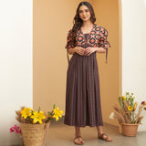 Black Box Pleated V Neck Dress